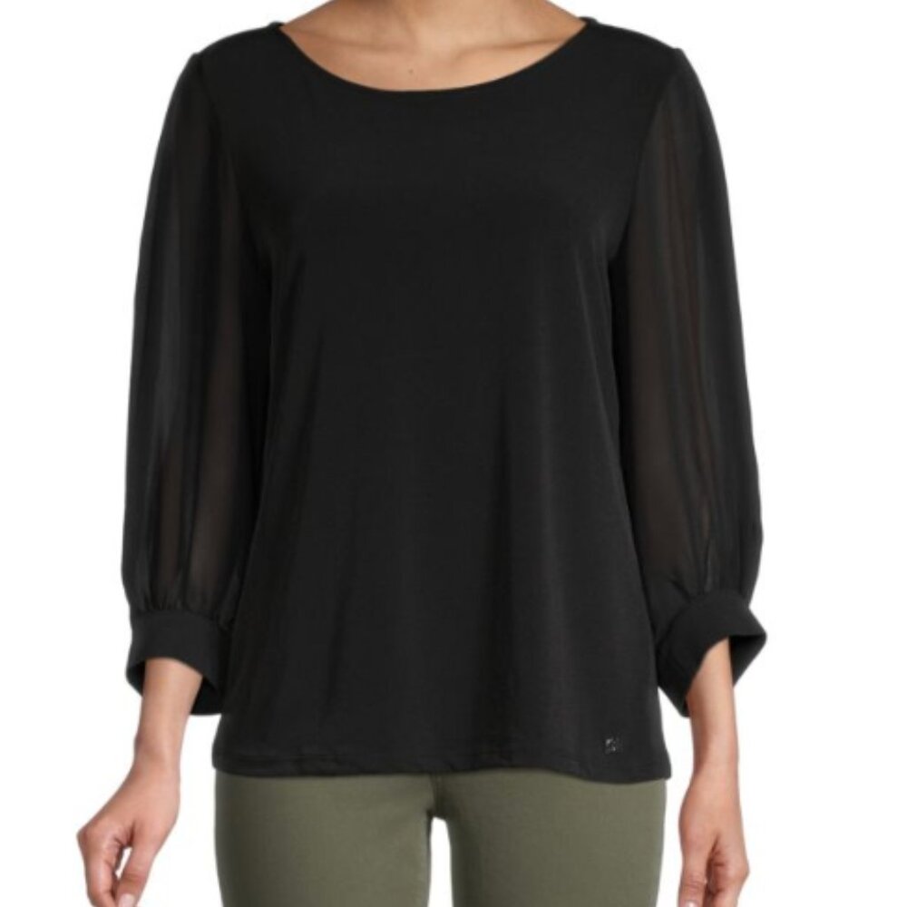 Simply Vera Wang from Khols Black Sheer Top XL